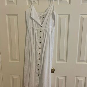 Elegant White Button-Down Dress